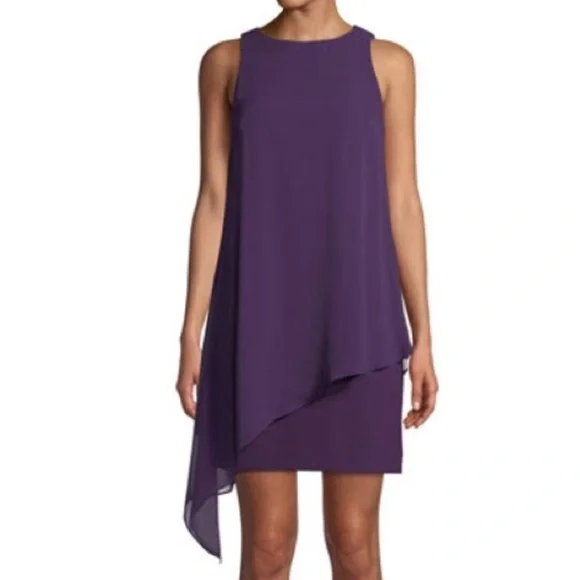 Tahari ASL Dresses Tahari Arthur S Levine Plum Sleeveless